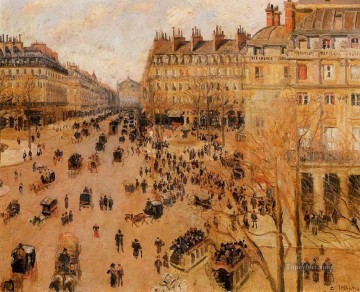 Place du Thretre Francais efecto solar 1898 Camille Pissarro Pinturas al óleo